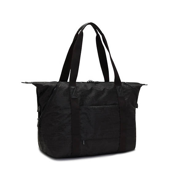 Kipling Art Medium Tote Bags Urban Black Jacquard | CA 1459XY